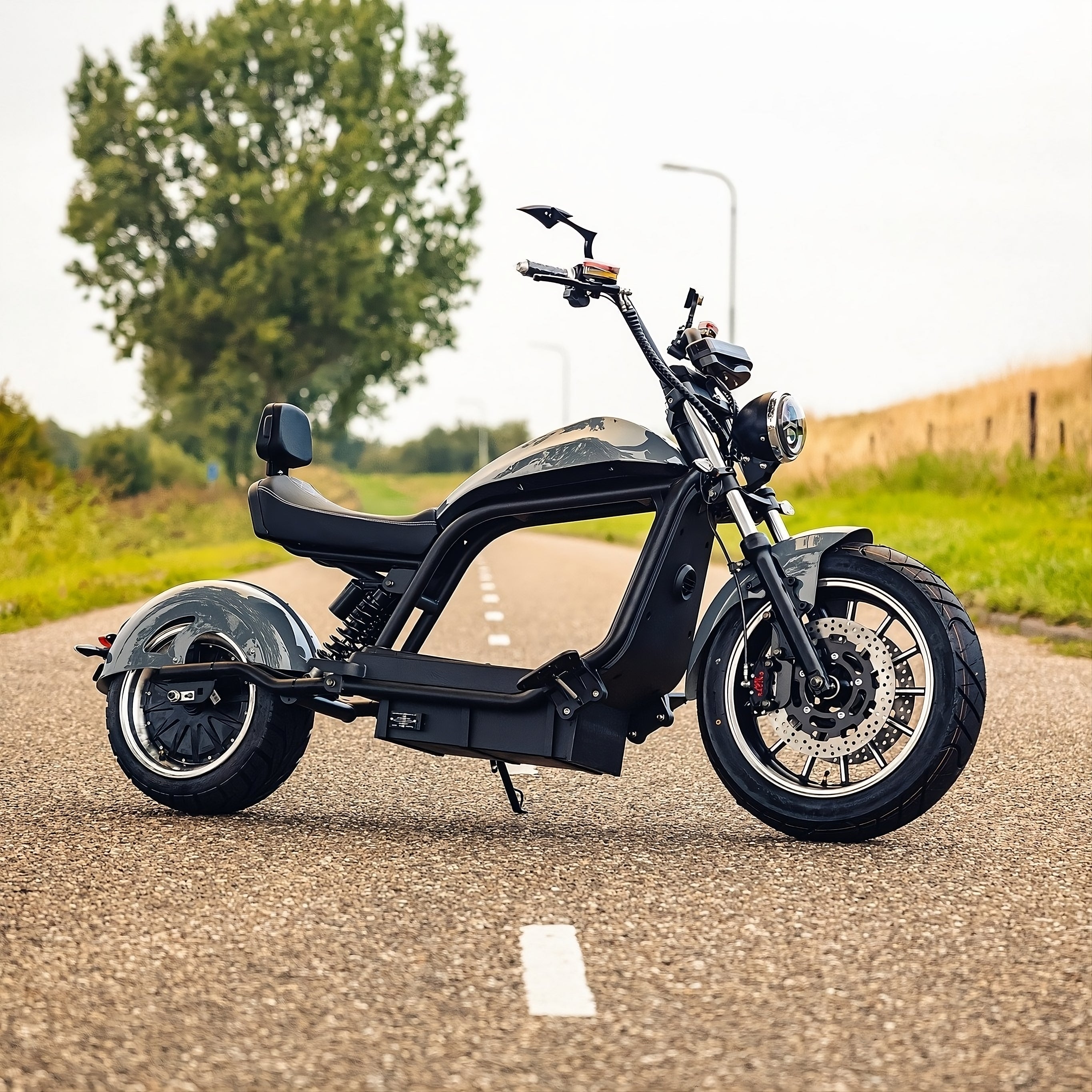 Star-Biker Chopper 6.0s Basic in Mattschwarz – Elektroroller ohne Führerschein mit 25 km/h