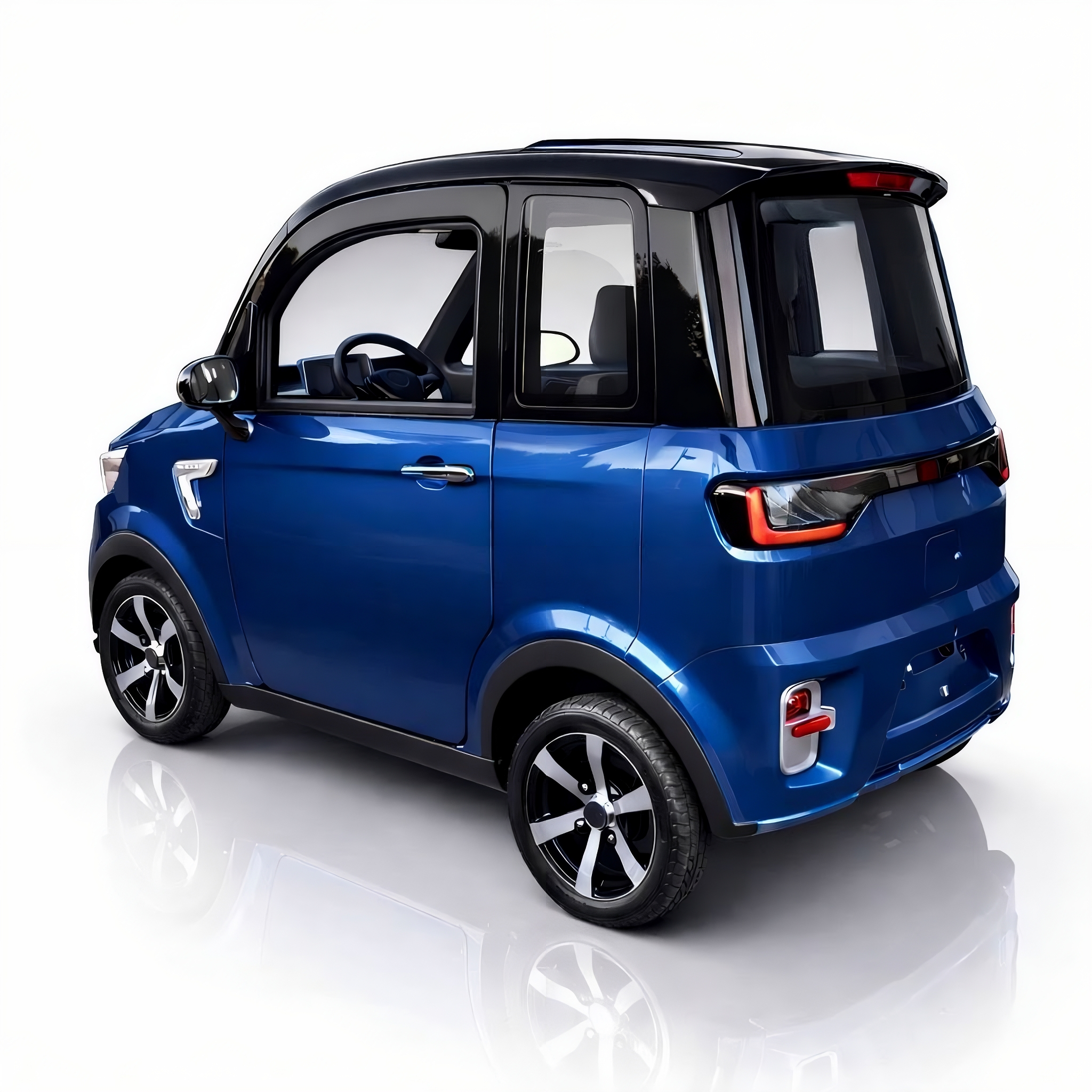 SEVION Kabinenroller in Blau – kompakter Elektro Kabinenroller mit geschlossener Kabine und zwei Sitzplätzen