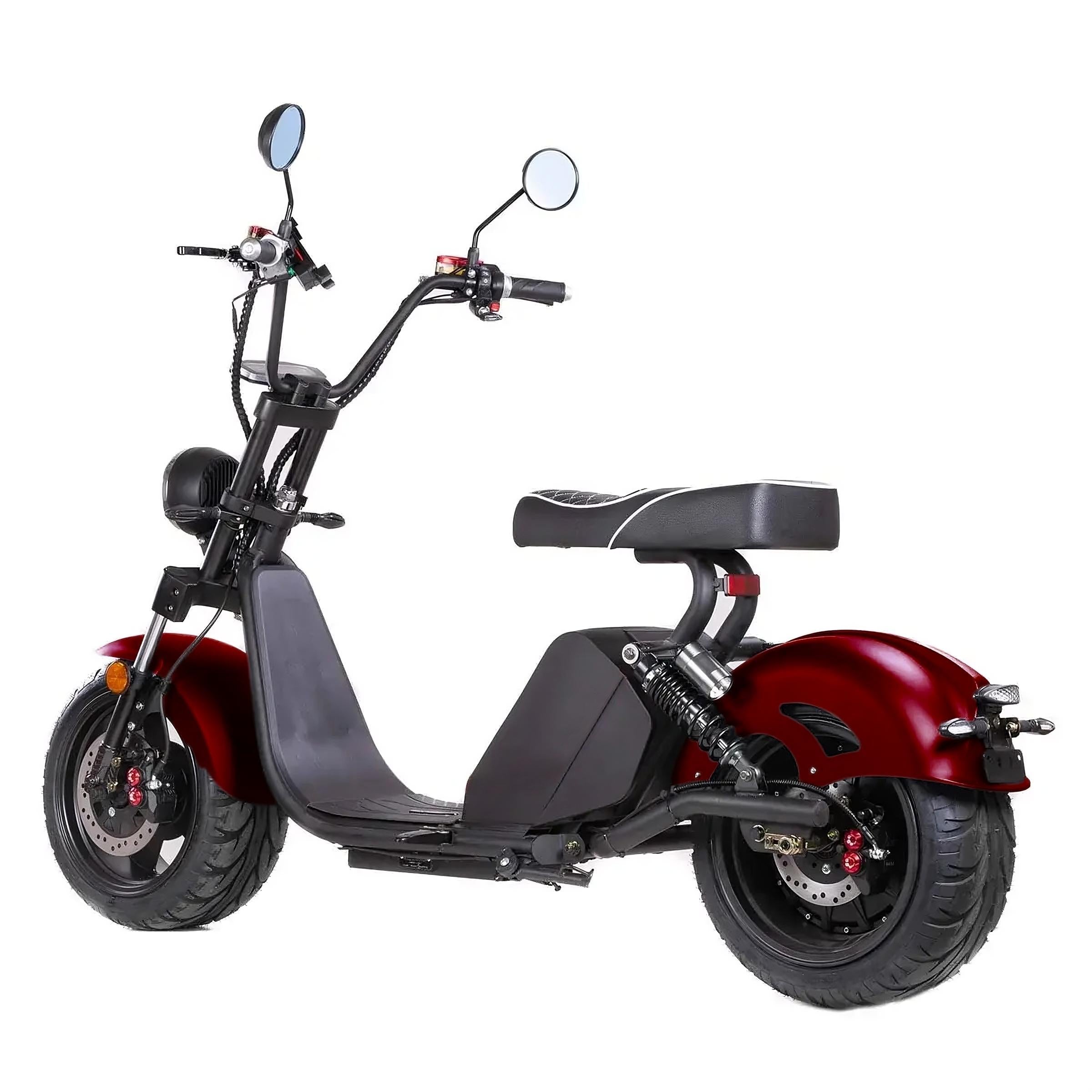 Weinroter Star-Biker Cruiser 3.0s – Ansicht schräg hinten mit stylischer Karosserie und komfortabler Sitzbank