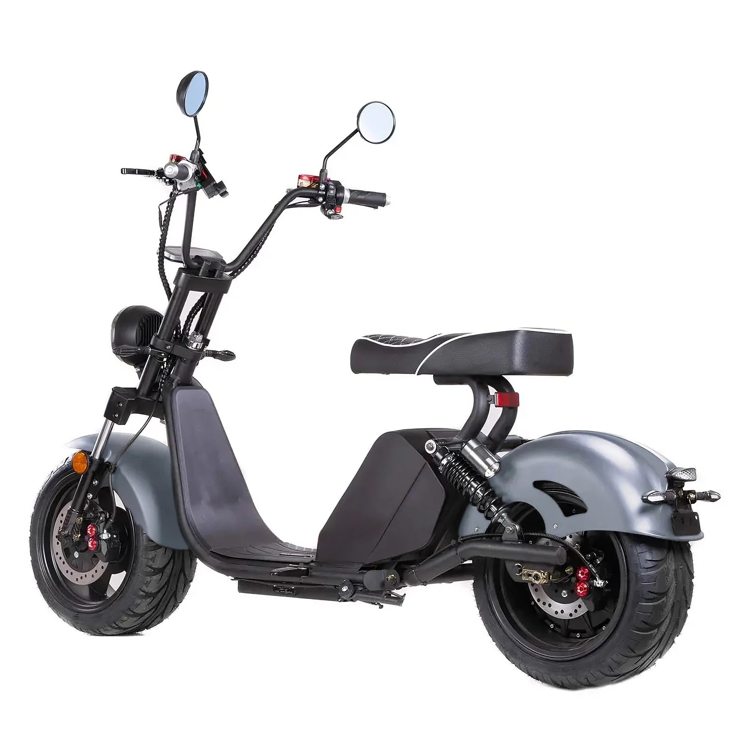 E-Roller Star-Biker Cruiser 3.0s in Nardo Grau – Heckansicht mit Blinkern und Nummernhalterung
