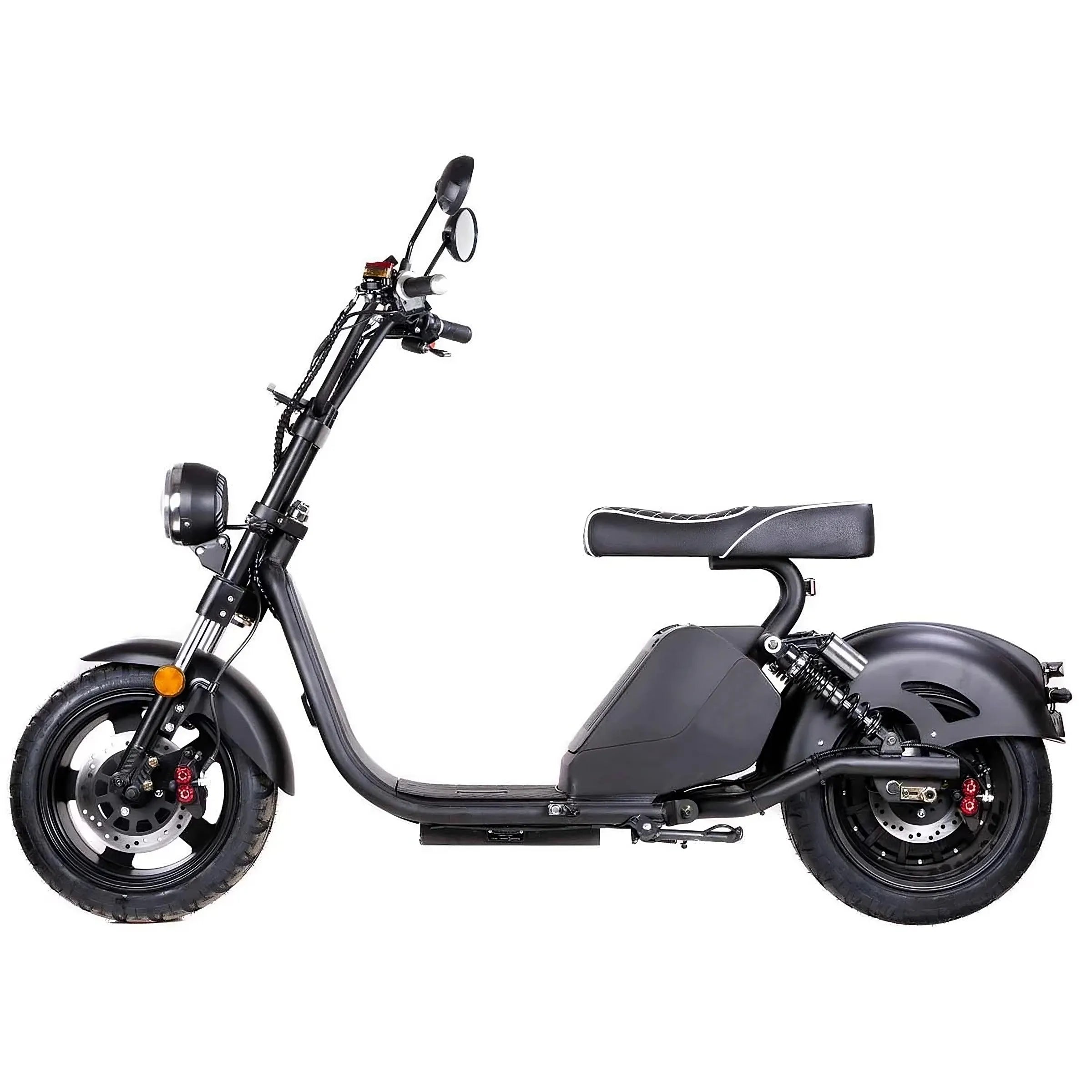 Star-Biker Cruiser 3.0s in Mattschwarz – Seitenansicht des E-Rollers mit breiter Sitzbank und stylischem Design