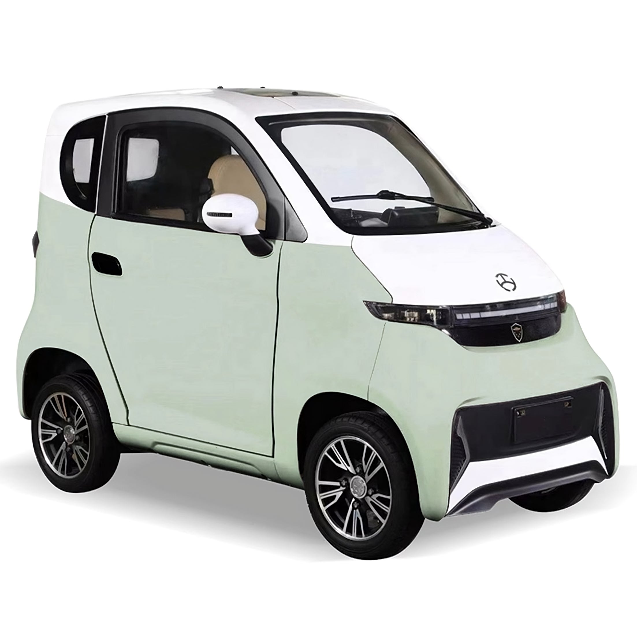 Star-Biker Kabinenroller 4.0 Li in Mint Green, vierrädrig und vollverkleidet, schräg von vorne fotografiert