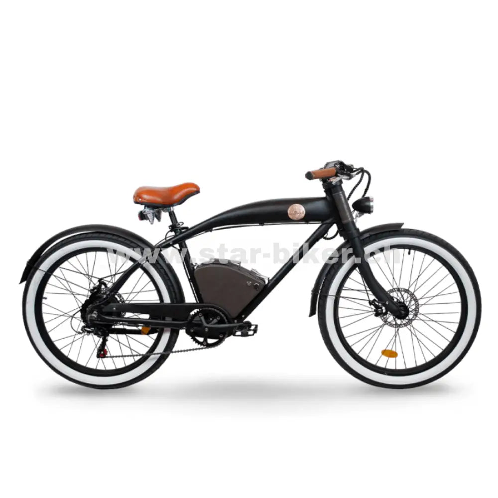 Rayvolt Clubman Smart Hub - 400 Wh / 10 Ah Black Shadow Vintage E - Bike