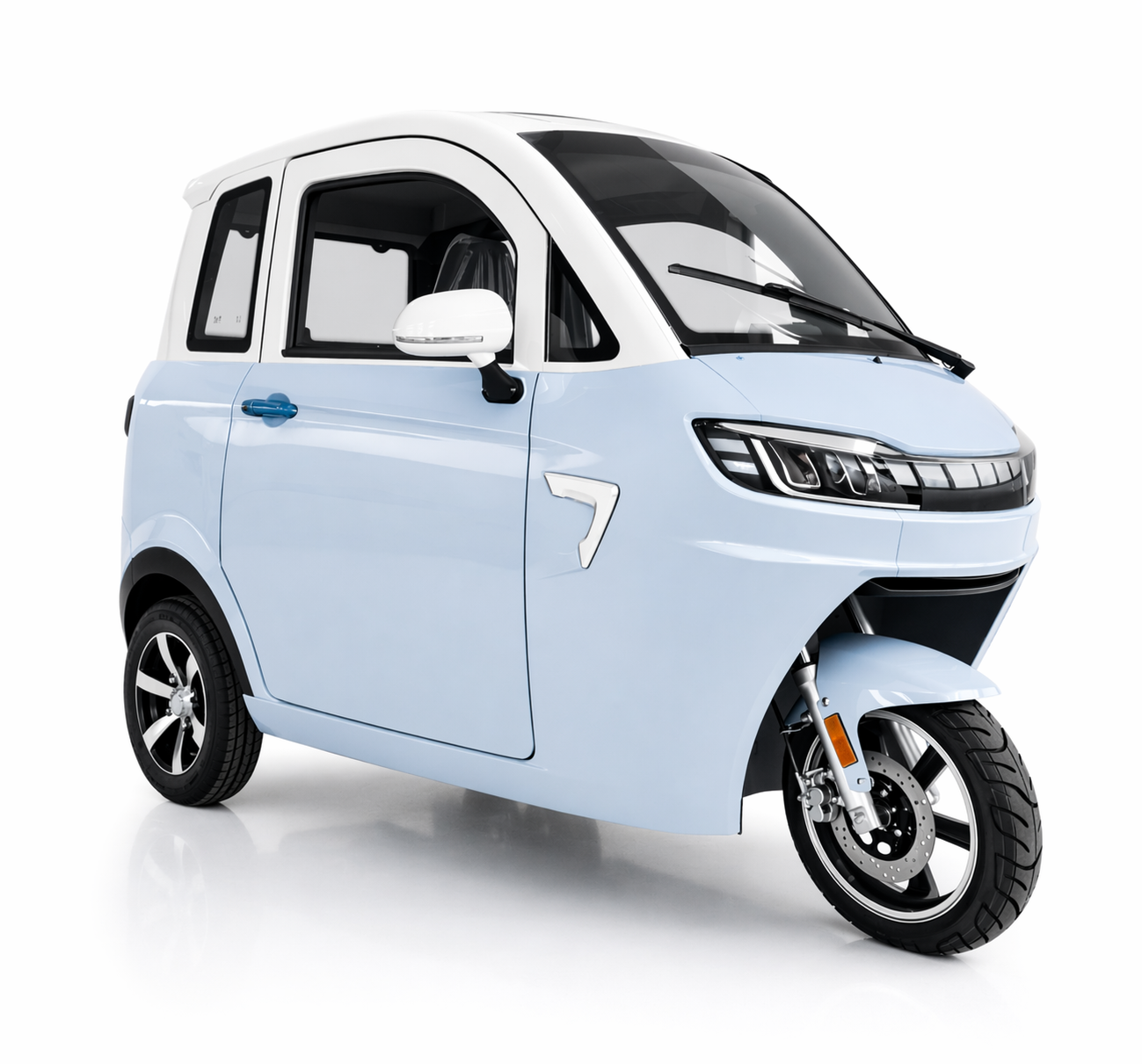 SEVION SK3 Kabinenroller Seitenprofil 3 Rad Elektro Kabinenfahrzeug mit zwei Sitzplätzen und kompakter Bauweise