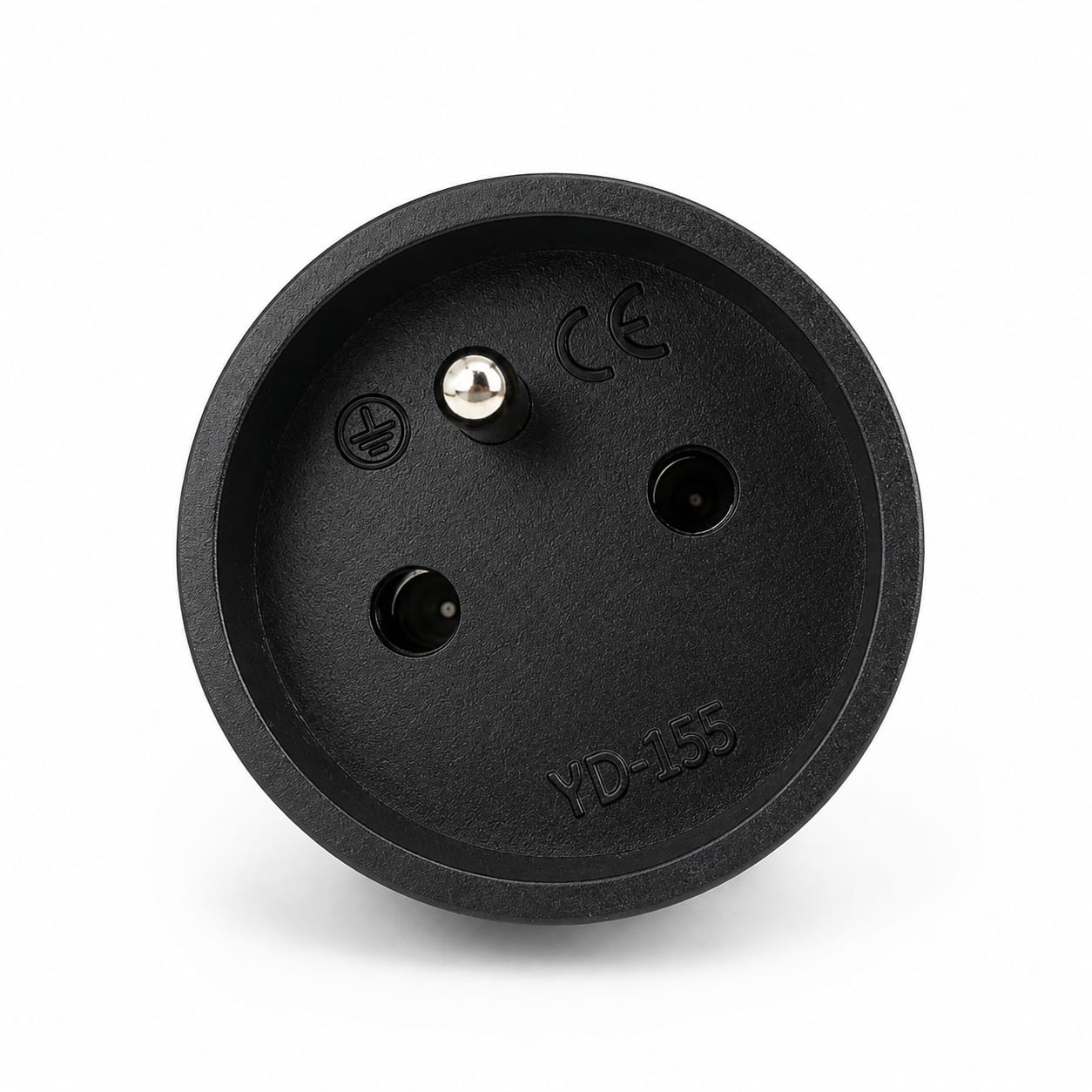 Frontansicht des Star-Biker Adapters mit Buchse für Eurostecker und Schuko CEE 7/7, CE-Kennzeichnung