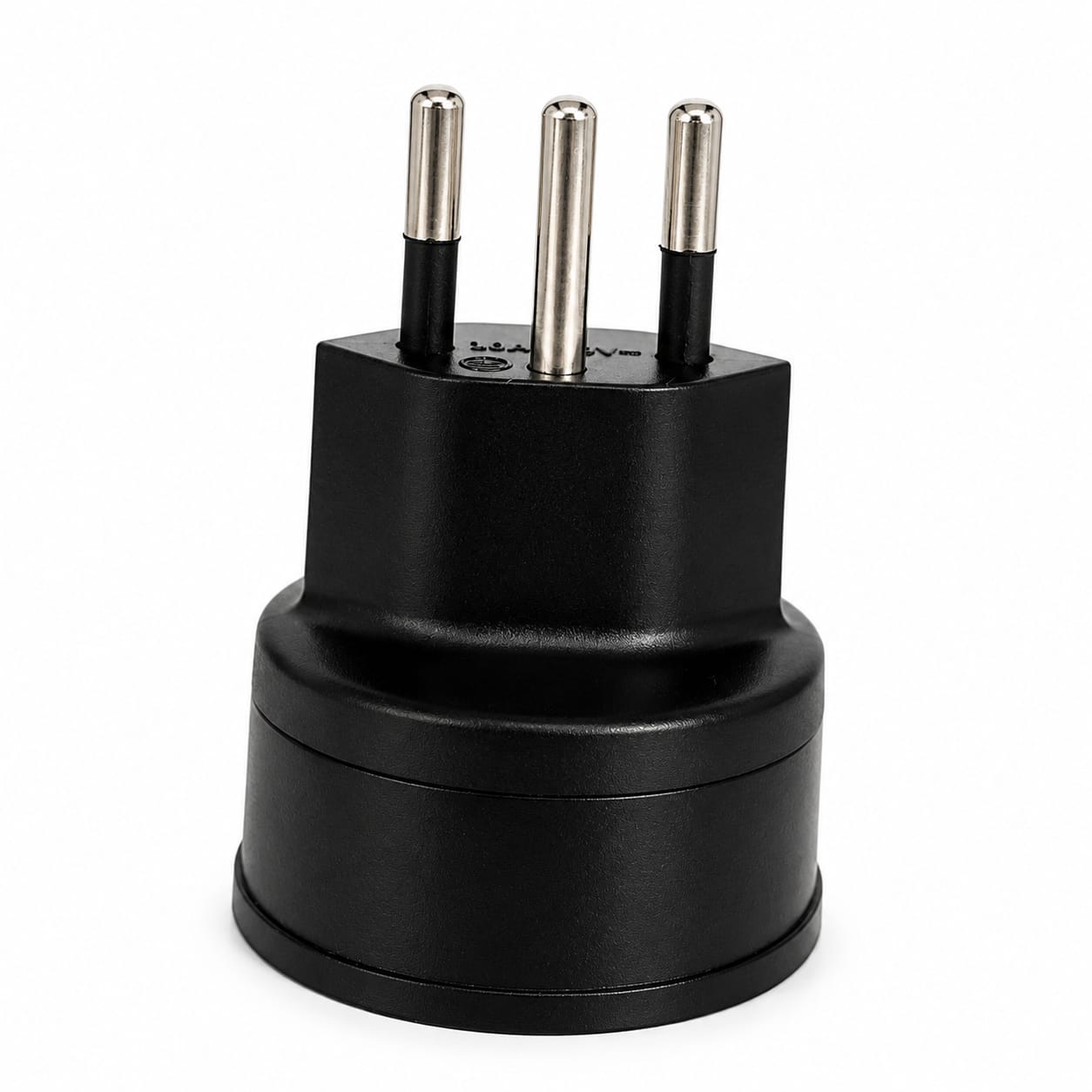 Star-Biker Adapter schräg von hinten mit Schweizer T12-Stecker und teilisolierten Kontakten