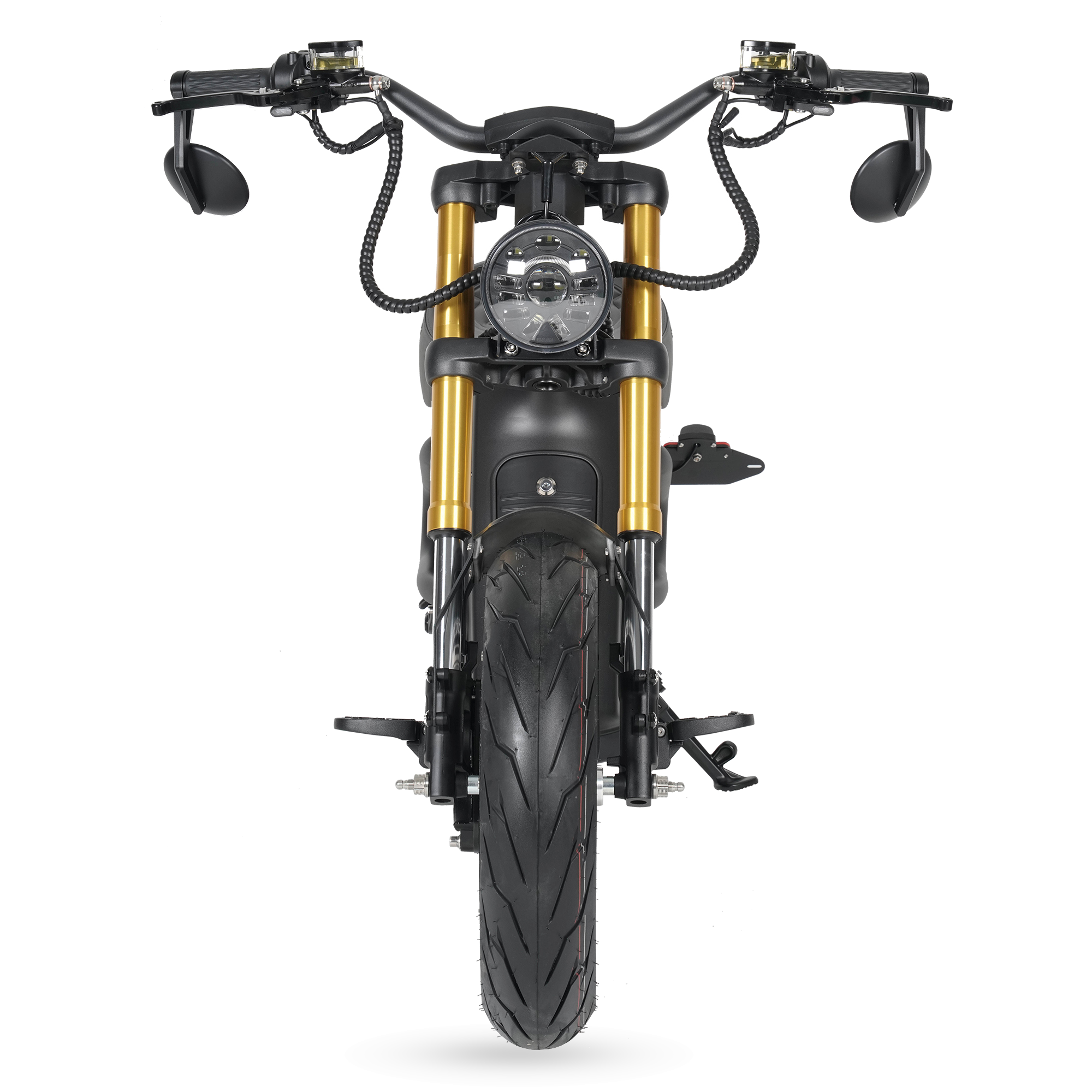 Star-Biker Bobber M8S Custom 85 km/h in Shadow Black, direkt von vorn