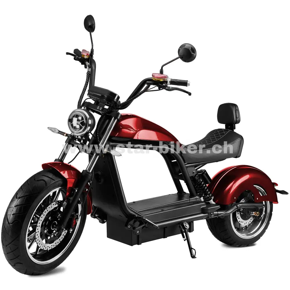 Star - Biker Chopper 6.0S 20 Km/H / Burgundy Wine Ohne Mfk Elektroroller