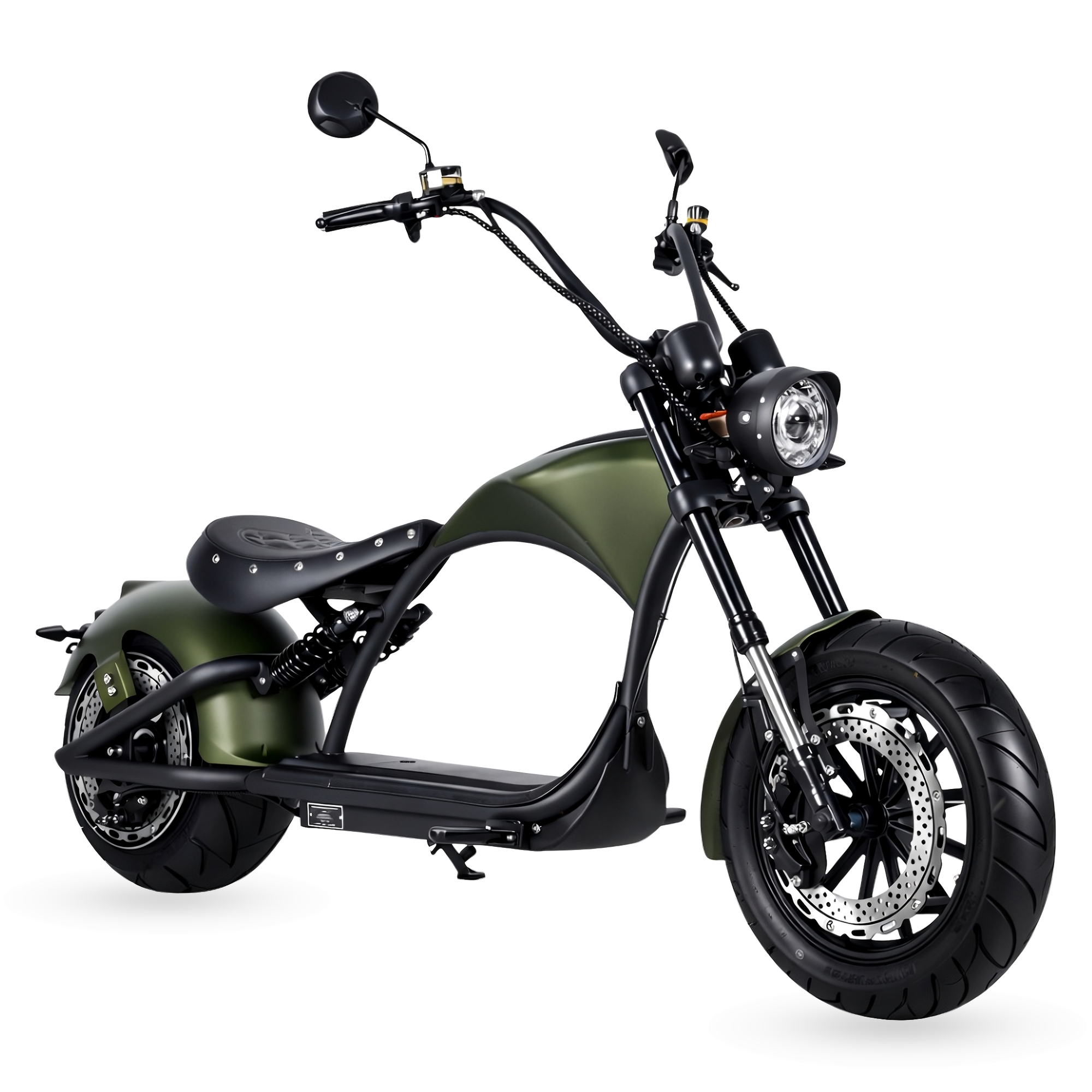 Star-Biker Chopper M1P Basic in Crimson Red (rot metallic), Dreiviertelansicht von vorne rechts