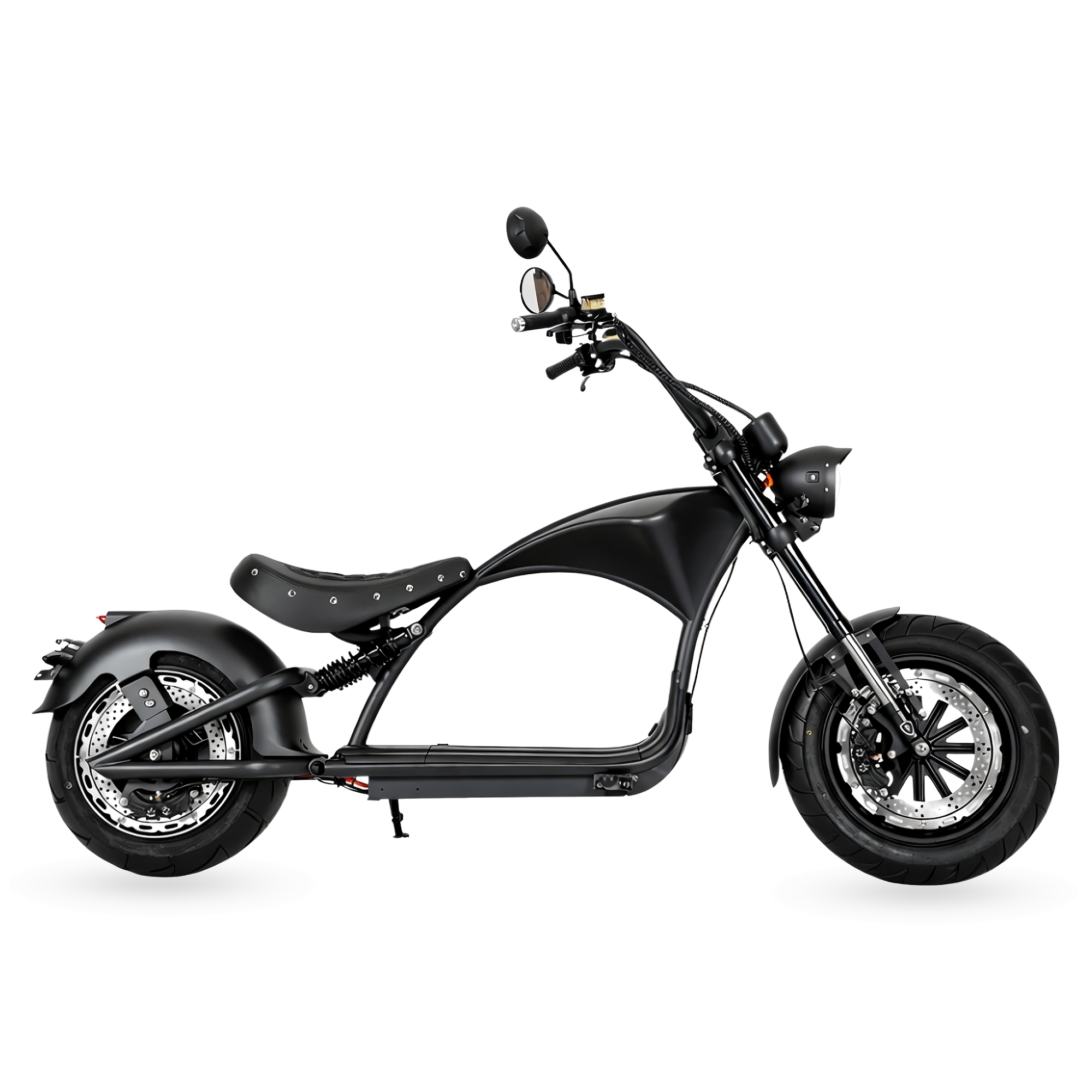 Star-Biker Chopper M1P Basic in Shadow Black (mattschwarz), Dreiviertelansicht von vorne rechts