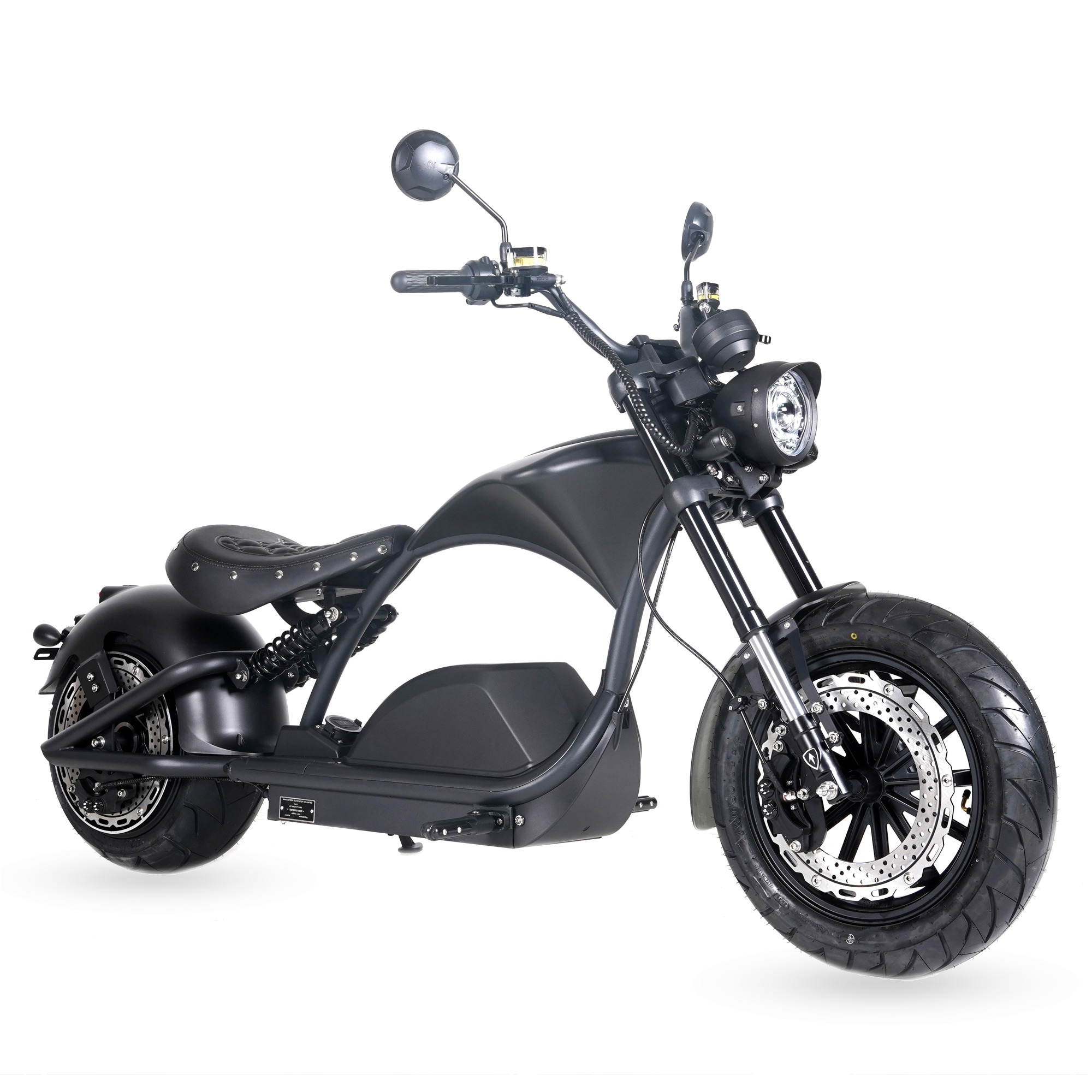Star-Biker Chopper M1PS Knight 85 km/h in Mattschwarz, Seitenansicht von links